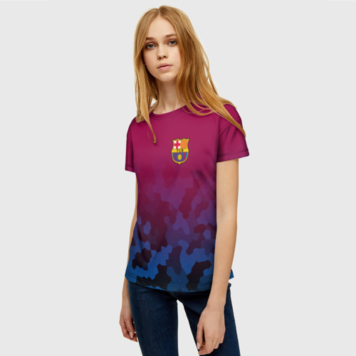 Женская футболка 3D FC Barca sport, цвет 3D печать - фото 3