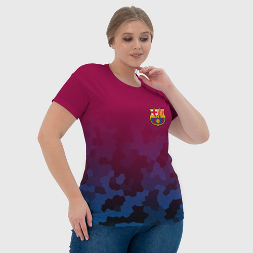 Женская футболка 3D FC Barca sport, цвет 3D печать - фото 6