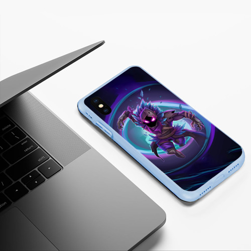 Чехол для iPhone XS Max матовый Ворон, цвет голубой - фото 5