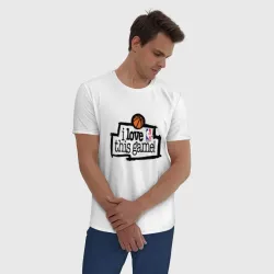Мужская пижама с белой футболкой хлопок I love this game - фото 2