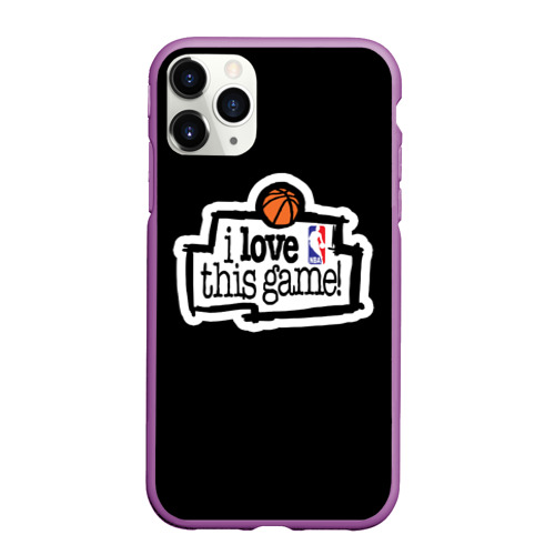 Чехол для iPhone 11 Pro Max матовый NBA. I love this game, цвет фиолетовый