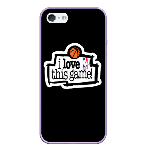 Чехол для iPhone 5/5S матовый NBA. I love this game, цвет светло-сиреневый