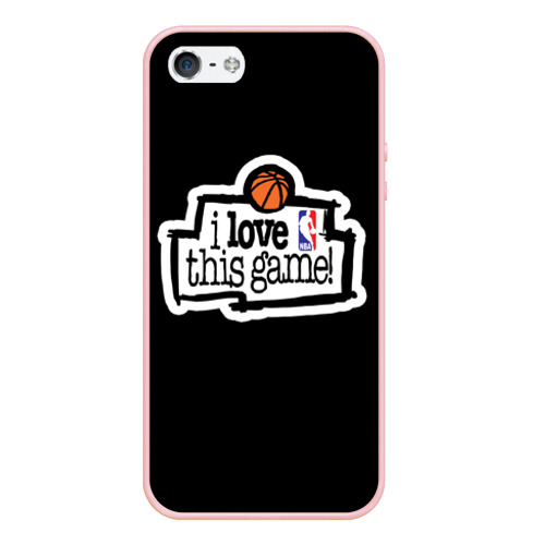 Чехол для iPhone 5/5S матовый NBA. I love this game, цвет светло-розовый