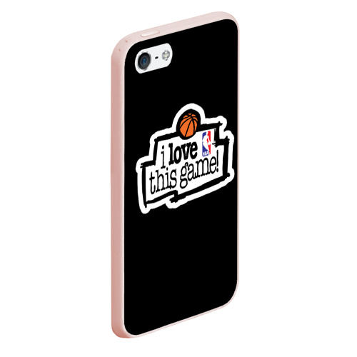 Чехол для iPhone 5/5S матовый NBA. I love this game, цвет светло-розовый - фото 3