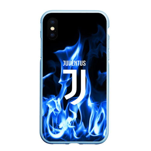 Чехол для iPhone XS Max матовый Juventus, цвет голубой