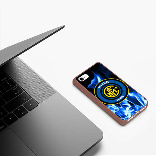 Чехол для iPhone 5/5S матовый Inter, цвет коричневый - фото 5