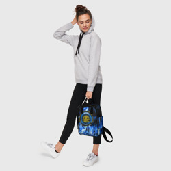 Рюкзак с принтом Inter для женщины, вид на модели спереди №4. Цвет основы: белый
