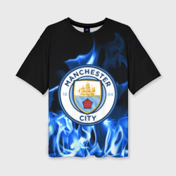 Женская футболка oversize 3D Manchester city