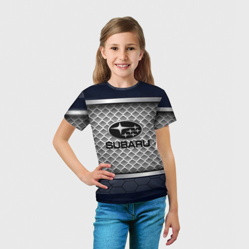 Детская футболка 3D с принтом SUBARU SPORT, вид сбоку #3