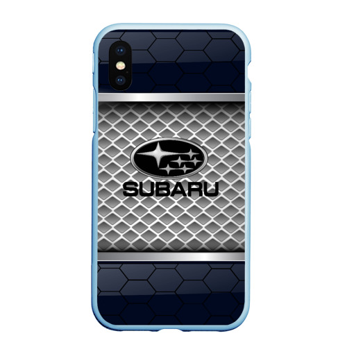 Чехол для iPhone XS Max матовый Subaru sport, цвет голубой