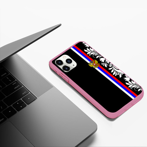 Чехол для iPhone 11 Pro Max матовый Россия, цвет малиновый - фото 5