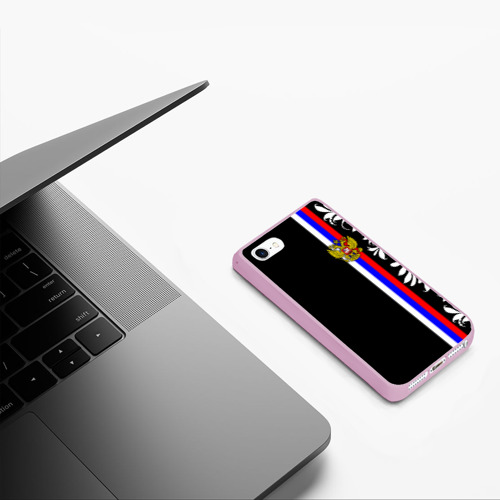 Чехол для iPhone 5/5S матовый Россия, цвет розовый - фото 5