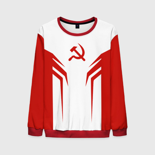 Мужской свитшот 3D с принтом СССР, вид спереди #2