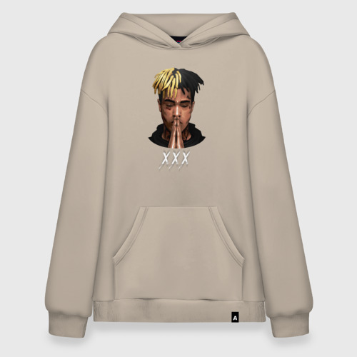 Худи SuperOversize хлопок XXXTentacion 6, цвет миндальный