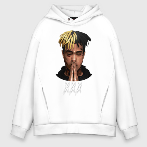 Мужское худи Oversize хлопок XXXTentacion 6, цвет белый