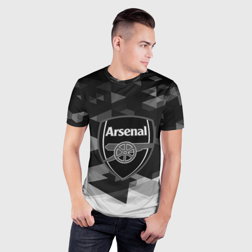 Мужская футболка 3D Slim FC Arsenal sport geometry 2018, цвет 3D печать - фото 3