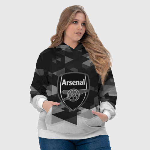 Женская толстовка 3D FC Arsenal sport geometry 2018, цвет 3D печать - фото 6