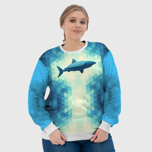 Женский свитшот 3D Акула, цвет 3D печать - фото 6