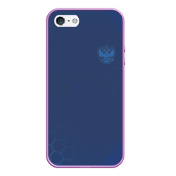 Чехол для iPhone 5/5S матовый Russia 2018 Light-Blue