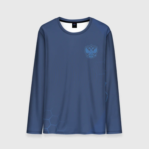 Мужской лонгслив 3D Russia 2018 Light-Blue