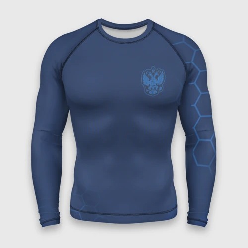 Мужской рашгард 3D Russia 2018 Light-Blue