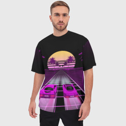 Мужская футболка oversize 3D Vaporwave - фото 2