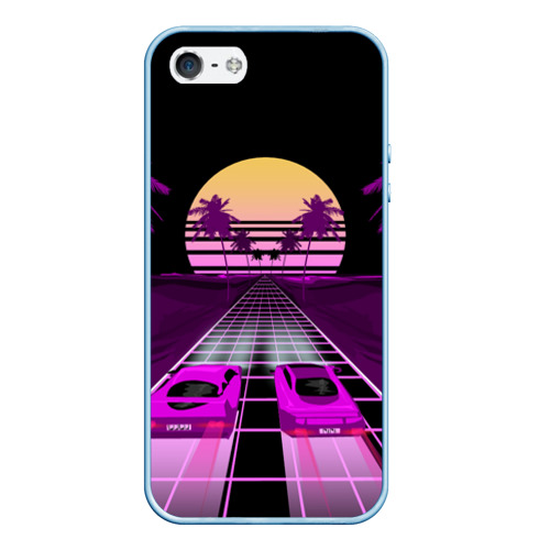 Чехол для iPhone 5/5S матовый Vaporwave, цвет голубой