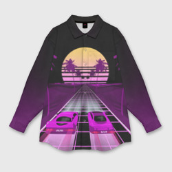 Мужская рубашка oversize 3D Vaporwave