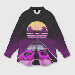 Женская рубашка oversize 3D Vaporwave