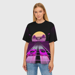 Женская футболка oversize 3D Vaporwave - фото 2