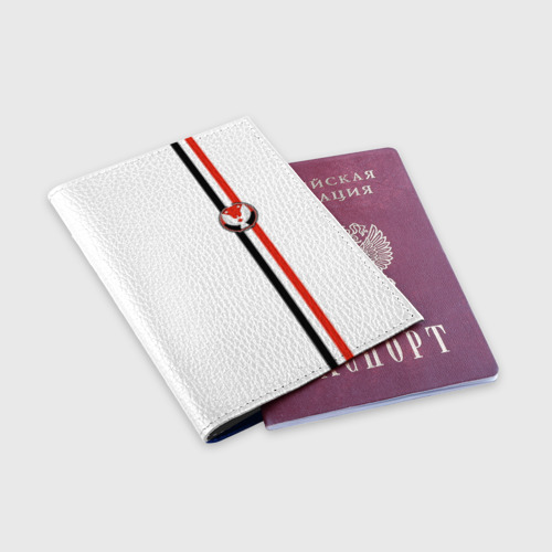 Обложка для паспорта матовая кожа Удмуртская Республика, цвет синий - фото 3