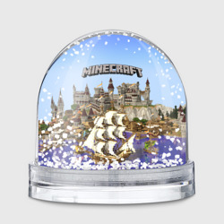 Игрушка Снежный шар Корабль и замок в Minecraft