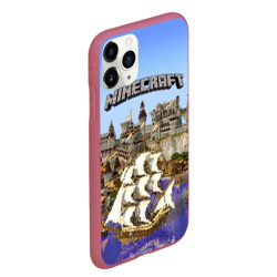 Чехол для iPhone 11 Pro Max матовый Корабль и замок в Minecraft - фото 2