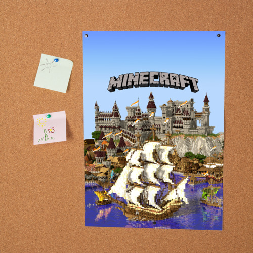 Постер Корабль и замок в Minecraft - фото 2