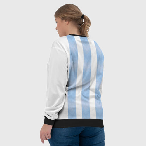 Женский свитшот 3D с принтом Сборная Аргентины, вид сзади #2