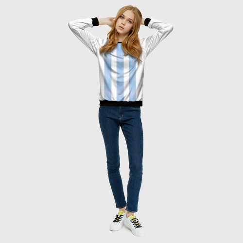Женский свитшот 3D с принтом Сборная Аргентины, вид сбоку #3