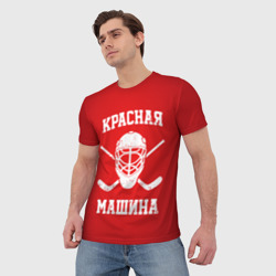 Мужская футболка 3D Красная машина - фото 2