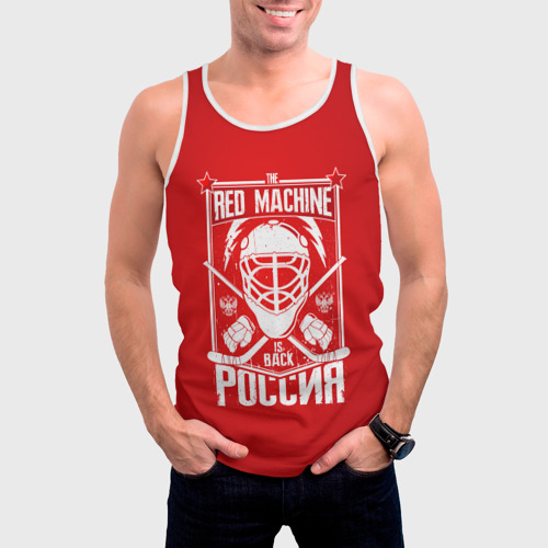 Мужская майка 3D Red machine Красная машина, цвет 3D печать - фото 3