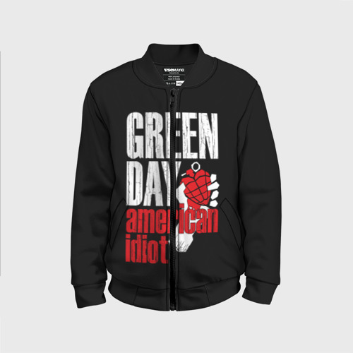 Детский бомбер 3D Green Day American Idiot, цвет черный