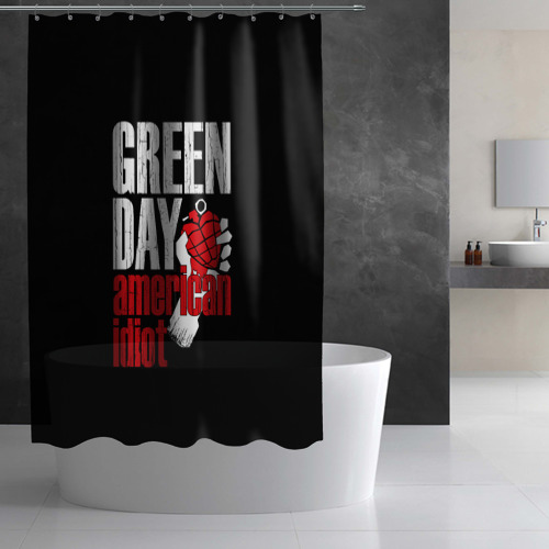 Штора 3D для ванной Green Day American Idiot - фото 3