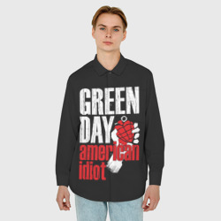 Мужская рубашка oversize 3D Green Day American Idiot - фото 2