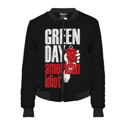 Женский бомбер 3D Green Day American Idiot