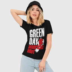 Женская футболка 3D Slim Green Day American Idiot - фото 2