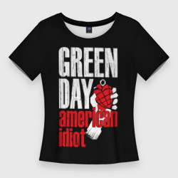 Женская футболка 3D Slim Green Day American Idiot