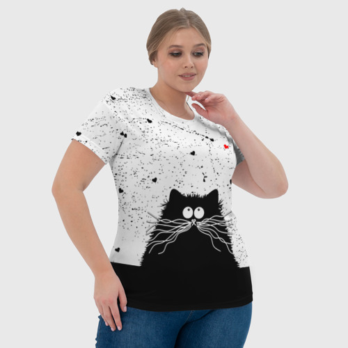 Женская футболка 3D Котик, цвет 3D печать - фото 6