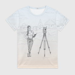 Женская футболка 3D Девушка с контроллером