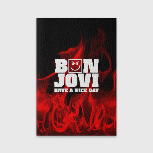 Обложка для паспорта матовая кожа Bon Jovi, цвет черный