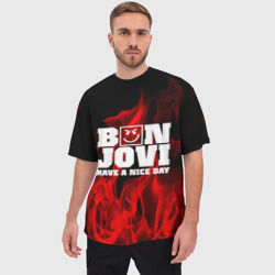 Мужская футболка oversize 3D Bon Jovi - фото 2