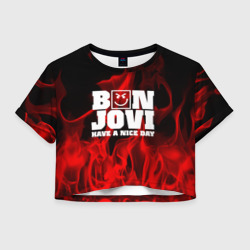 Женская футболка Crop-top 3D Bon Jovi