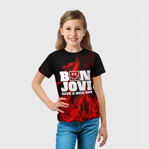 Детская футболка 3D Bon Jovi, цвет 3D печать - фото 5